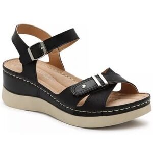 Patrizia By Spring Step Womens Cirielle Wedge Sandal‎ Comfort Walk Black 41/10